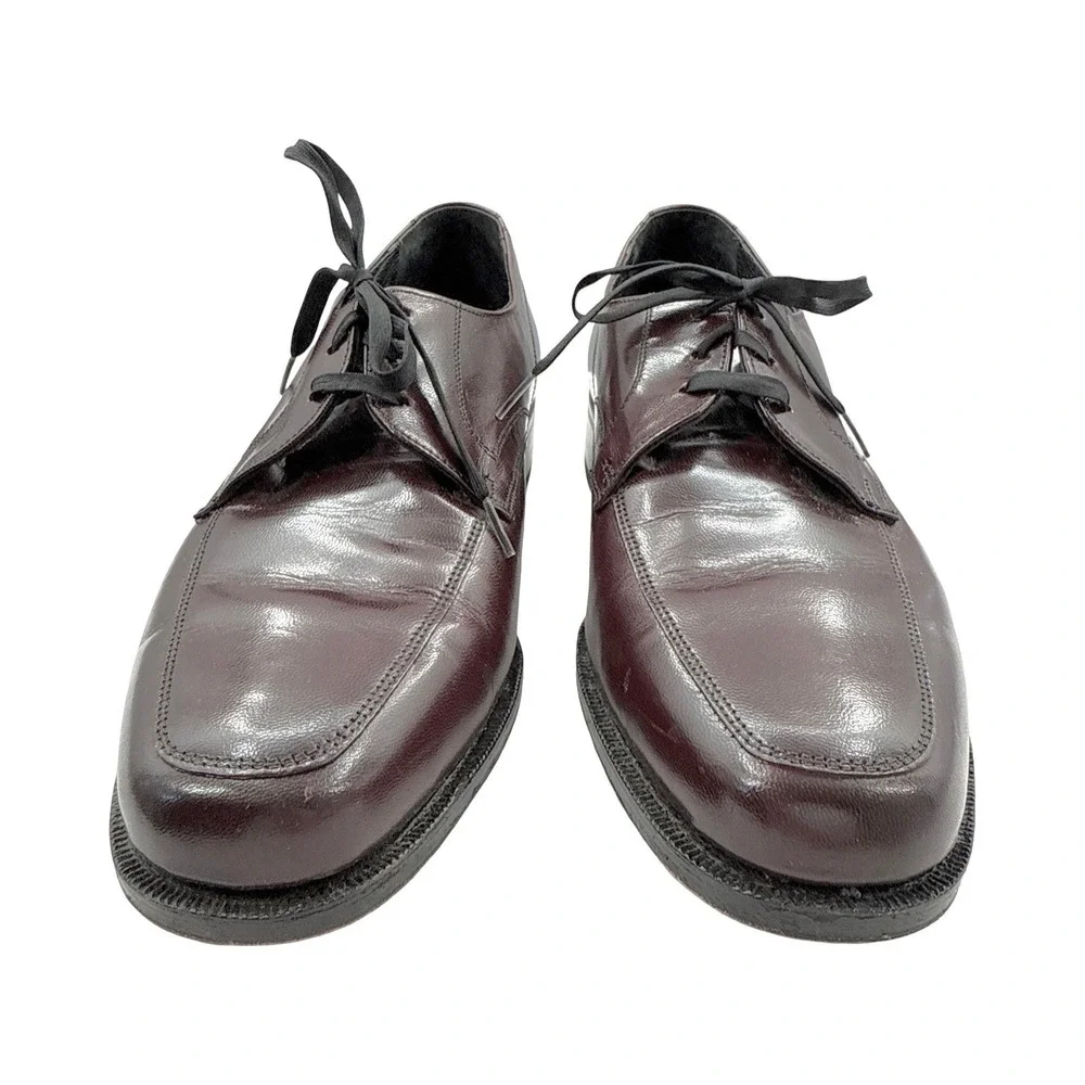 Florsheim Burgundy Leather Apron Toe Dress‎ Shoes Size 8.5 Vintage Classic